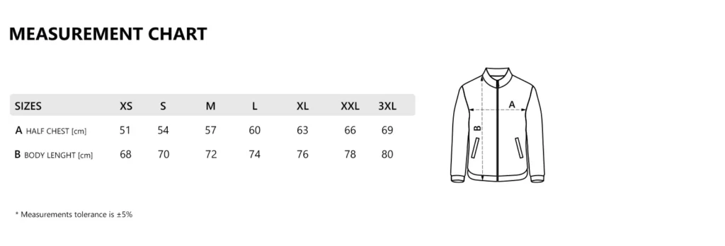 ten jacket mjere